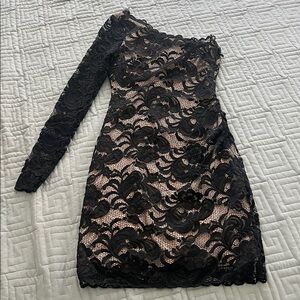 Bebe Black Floral Lace Dress